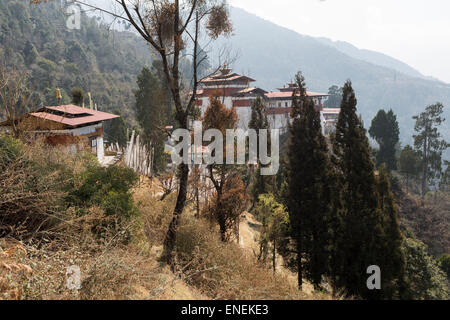 Lange Sicht von Trongsa Dzong, Trongsa, zentrale Bhutan, Asien Stockfoto