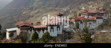 Lange Sicht von Trongsa Dzong, Trongsa, zentrale Bhutan, Asien Stockfoto