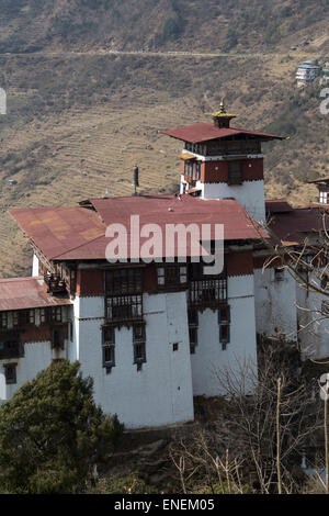 Lange Sicht von Trongsa Dzong, Trongsa, zentrale Bhutan, Asien Stockfoto