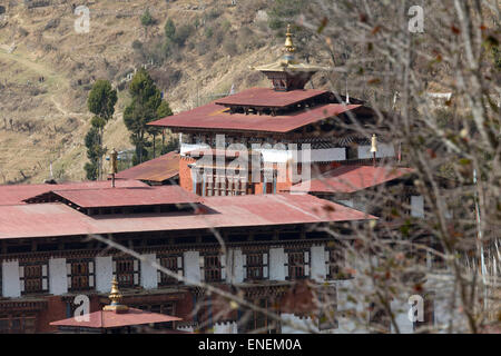 Lange Sicht von Trongsa Dzong, Trongsa, zentrale Bhutan, Asien Stockfoto