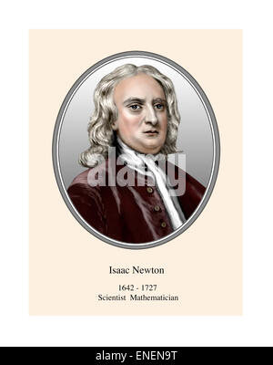 Isaac Newton Porträt moderner Illustration Stockfoto