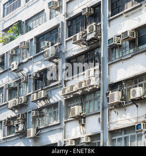 Abstrakte Stadt Hintergrund. Mehrfamilienhaus in Hong Kong Stockfoto