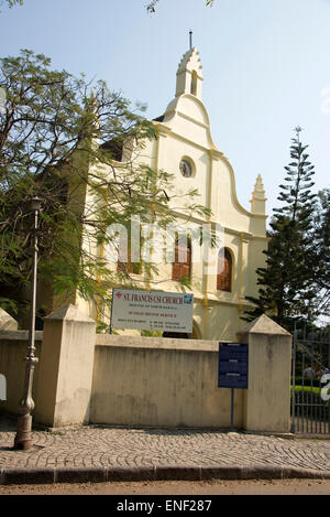 Saint Francis, eine portugiesische Kirche in Fort Kochi (Fort Cochin), Kochi, wurde ursprünglich im Jahr 1503 gebaut. Es ist eine der ältesten europäischen Kirchen Stockfoto