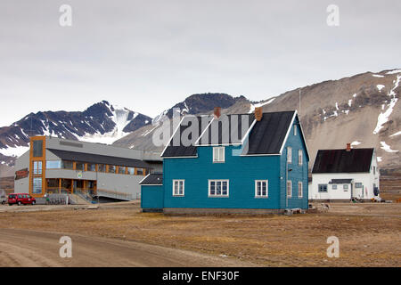 Koldewey Station für Arktis und Meeresforschung in Ny-Ålesund auf Svalbard / Spitzbergen, Norwegen Stockfoto