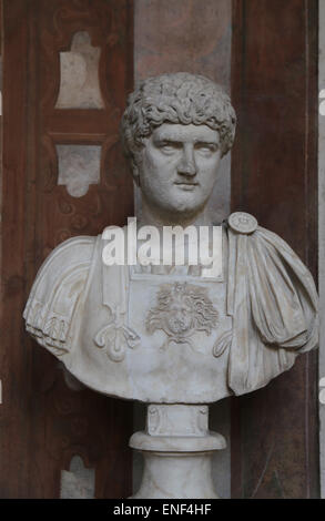 Lucius Verus (130-169 n. Chr.). Römischer Kaiser 161-169. Nerva antoninischen Dynastie. Büste. Römische Nationalmuseum. Palazzo Altemps. Rom. Stockfoto