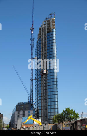 Das Lexikon Hochhaus Luxus Wohnung Turm nähert sich der Fertigstellung auf 261 City Road in Islington, London EC1V UK KATHY DEWITT Stockfoto