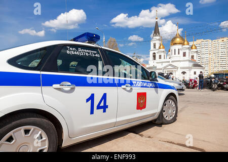 Russische Patrouillenfahrzeug der staatlichen Inspektion der Automobile Stockfoto