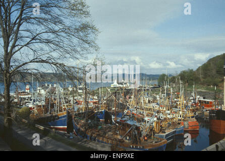 Angelboote/Fischerboote in den Crinan Canal bei Crinan circa Ende der 1970er Jahre scotalnd Stockfoto