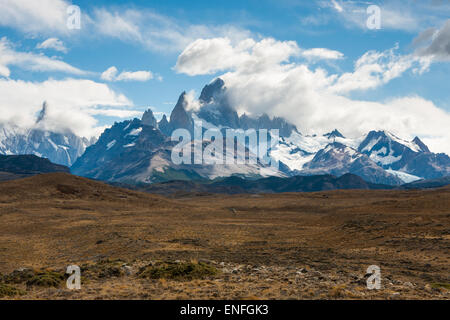 Mount Fitz Roy Massivs, Nationalpark Los Glaciares, Santa Cruz Patagonien Argentinien Stockfoto