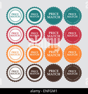 Preis Match Label Vektor-Illustration Stockfoto