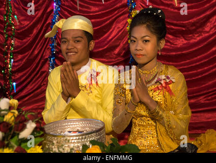 Trauung im Kinn Familie, Mrauk U, Myanmar Stockfoto