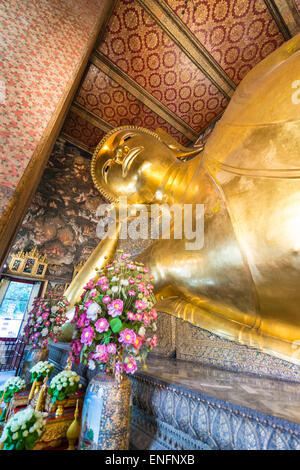 Liegender Buddha, Wat Po, Bangkok, Thailand Stockfoto