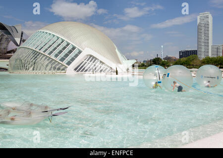 Die Stadt der Künste und Wissenschaften, das Hemisferic, Valencia, Spanien Stockfoto