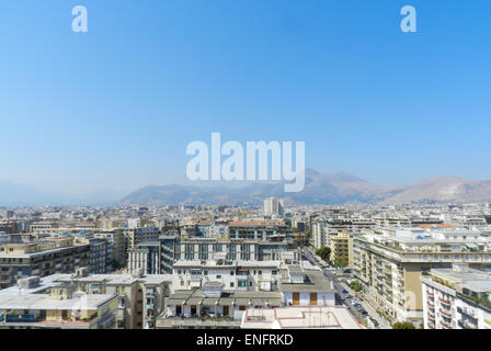 Palermo, Vögel Auge, Blick, Blick von der Dachterrasse, Stadt breit, sonnig, Sizilien, Italien Stockfoto