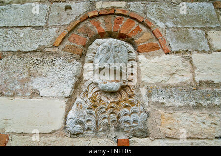 Steinbildhauen, römische Ruinen von Apollonia, Albanien Stockfoto