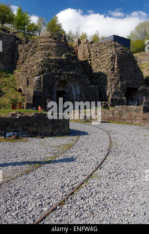 Hochöfen, Blaenavon Eisenhütte Teil des UNESCO-Weltkulturerbe, Blaenavon, South Wales Valleys, Wales, UK. Stockfoto