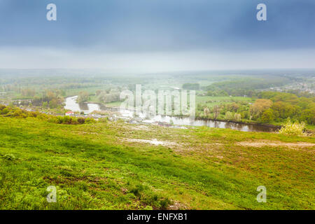 Sewerski Donez Landschaft Blick vom Hügel Stockfoto