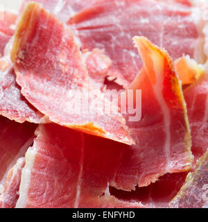 Nahaufnahme des spanischen Serrano-Schinken-tapas Stockfoto