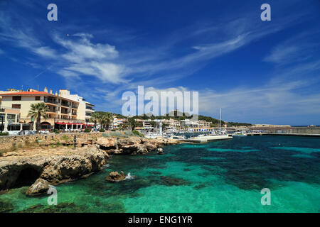 Zum Hafen von Cala Rajada anzeigen Stockfoto