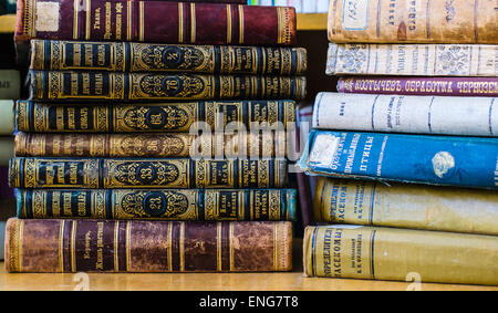 alte antike Bücher im altpreußischen Sprache Stockfoto