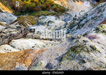 Noboribetsu, Hokkaido, Japan bei "Hell Valley." Stockfoto