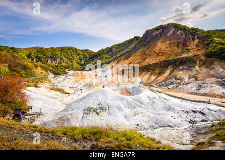 Noboribetsu, Hokkaido, Japan bei "Hell Valley." Stockfoto