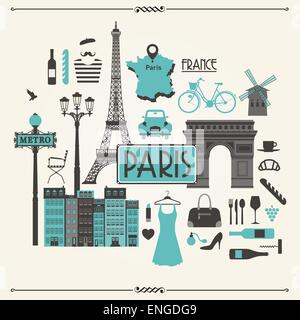 Vektor-Elemente von paris Stock Vektor