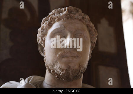 Commodus (161-192 n. Chr.). Römischer Kaiser. Nerva antoninischen Dynastie. Büste. Römische Nationalmuseum. Palazzo Altemps. Rom. Italien. Stockfoto