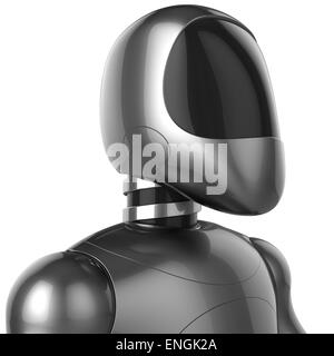 Roboterkonzept android futuristischen Cyborg Charakter. 3D Render isoliert auf weißem Hintergrund Stockfoto