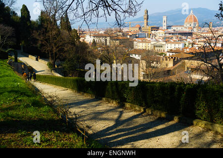 Blick auf Florenz, Italien, von den Boboli-Gärten Stockfoto