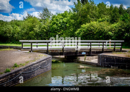 Swing Bridge Moira Ofen Museum und Ashby Kanal Nr Swadlincote Derbyshire Stockfoto