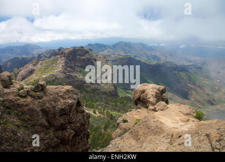 Gran Canaria, Las Cumbres - den höchsten Bereichen der Insel, anzeigen westlich von Roque Nublo Stockfoto