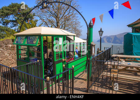 Die Lynton und Lynmouth Klippe Gleis, Devon, eine Wasser betriebene Standseilbahn eröffnet im Jahre 1890 Stockfoto