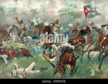Die Schlacht von Desmayo während des Spanisch-Amerikanischen Krieges 1898 - "Der kubanischen Balaclava" Stockfoto