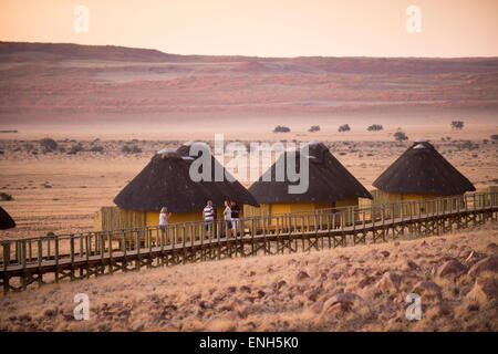 Afrika, Namibia. Sossus Dune Lodge.  Namib-Wüste. Sossusvlei, Naukluft Park. Stockfoto