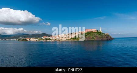 Blick auf die Insel Elba, Toskana Italien Stockfoto