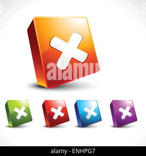 Vektor-Kreuz 3d Style Icon-design Stock Vektor