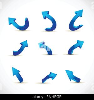 Vektor-Set von neun verschiedenen Pfeile Stock Vektor