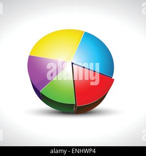 glänzende bunte Torte Diagramm Vektor-icons Stock Vektor