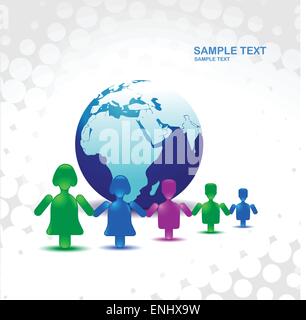 Vektor-Buddy-Icon-Design auf der ganzen Welt Stock Vektor