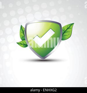 getestete Vektor Schild mit Eco Blätter Stock Vektor
