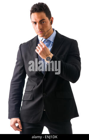 Eleganten Mann Ressed als Leibwächter oder Security agent Stockfoto