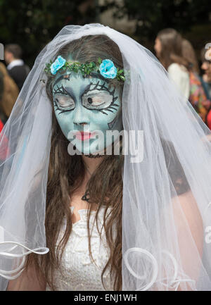 Während der 17. Auflage des internationalen Cartoon Comicon Neapel, Italien - Mai 2: Cosplay Pose auf 2. Mai 2015 in Neapel Stockfoto