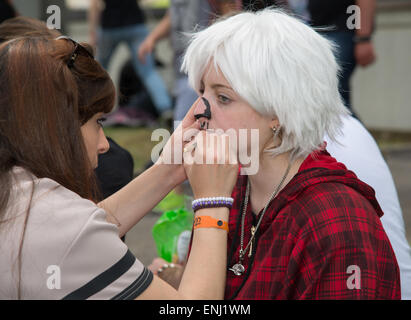 Während der 17. Auflage des internationalen Cartoon Comicon Neapel, Italien - Mai 2: Cosplay Pose auf 2. Mai 2015 in Neapel Stockfoto