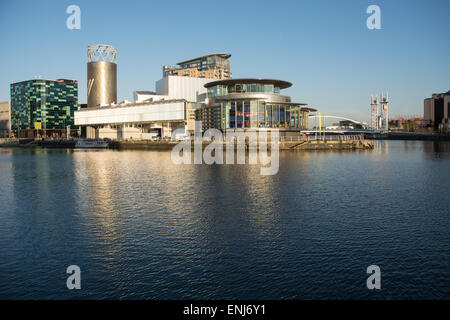 Salford Quays auf den Manchester Ship Canal Stockfoto