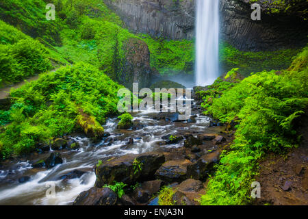 Latourell fällt, im Guy W. Talbot State Park, in der Columbia River Gorge, Oregon. Stockfoto