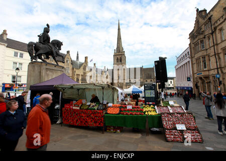 Durham-Markt im Marktplatz Durham Stockfoto