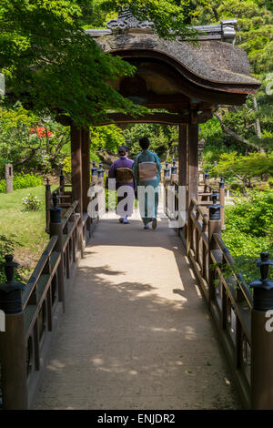 Sankeien, einer der schönsten Gärten Japans, wurde der Öffentlichkeit im Jahre 1904 eröffnet. Stockfoto