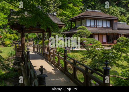 Sankeien, einer der schönsten Gärten Japans, wurde der Öffentlichkeit im Jahre 1904 eröffnet. Stockfoto