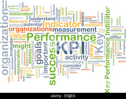 Hintergrund Text Muster Konzept Wordcloud Illustration der KPI Key Performance Indicator Stockfoto